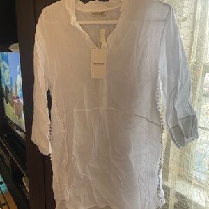 Laura Bianchi White Linen Tunic Made In Italy